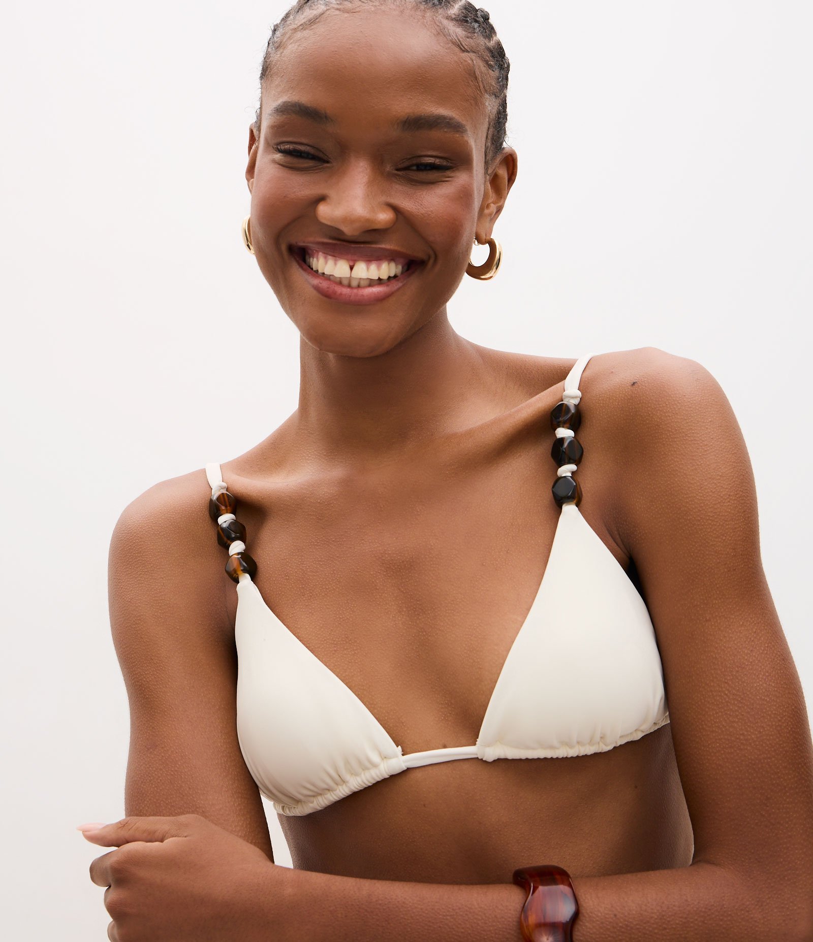 Biquini Top Cortininha em Microfibra com Aviamentos Branco 3