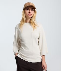 Blusa Overboxy em Suedine com Recortes e Manga Ampla