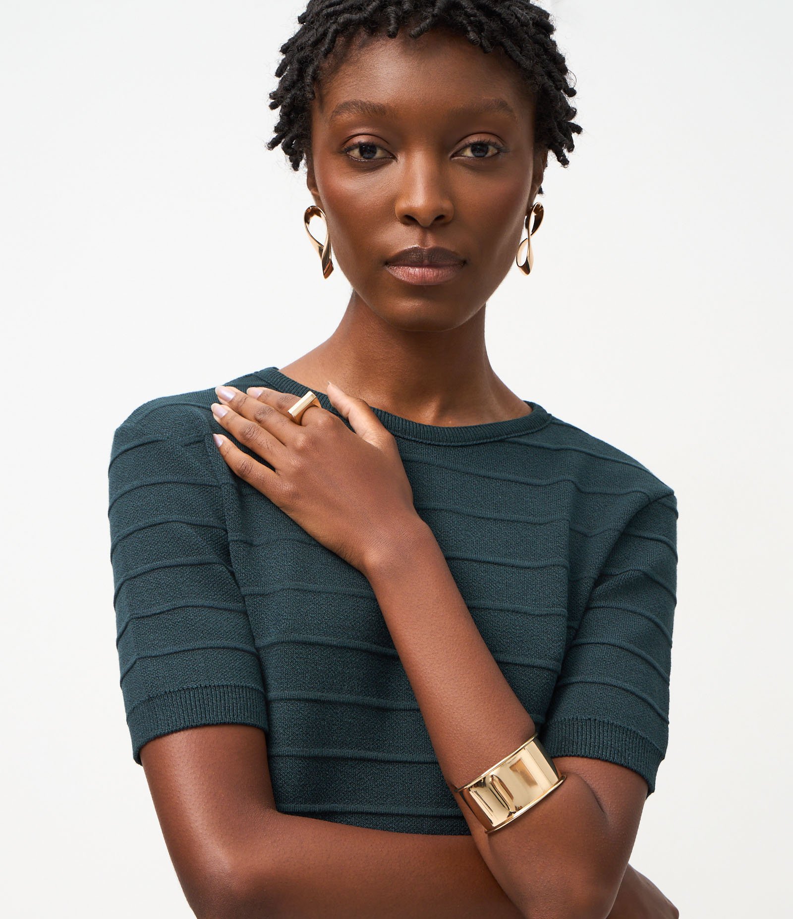 Blusa em Tricô com Linhas Texturizadas Verde 3