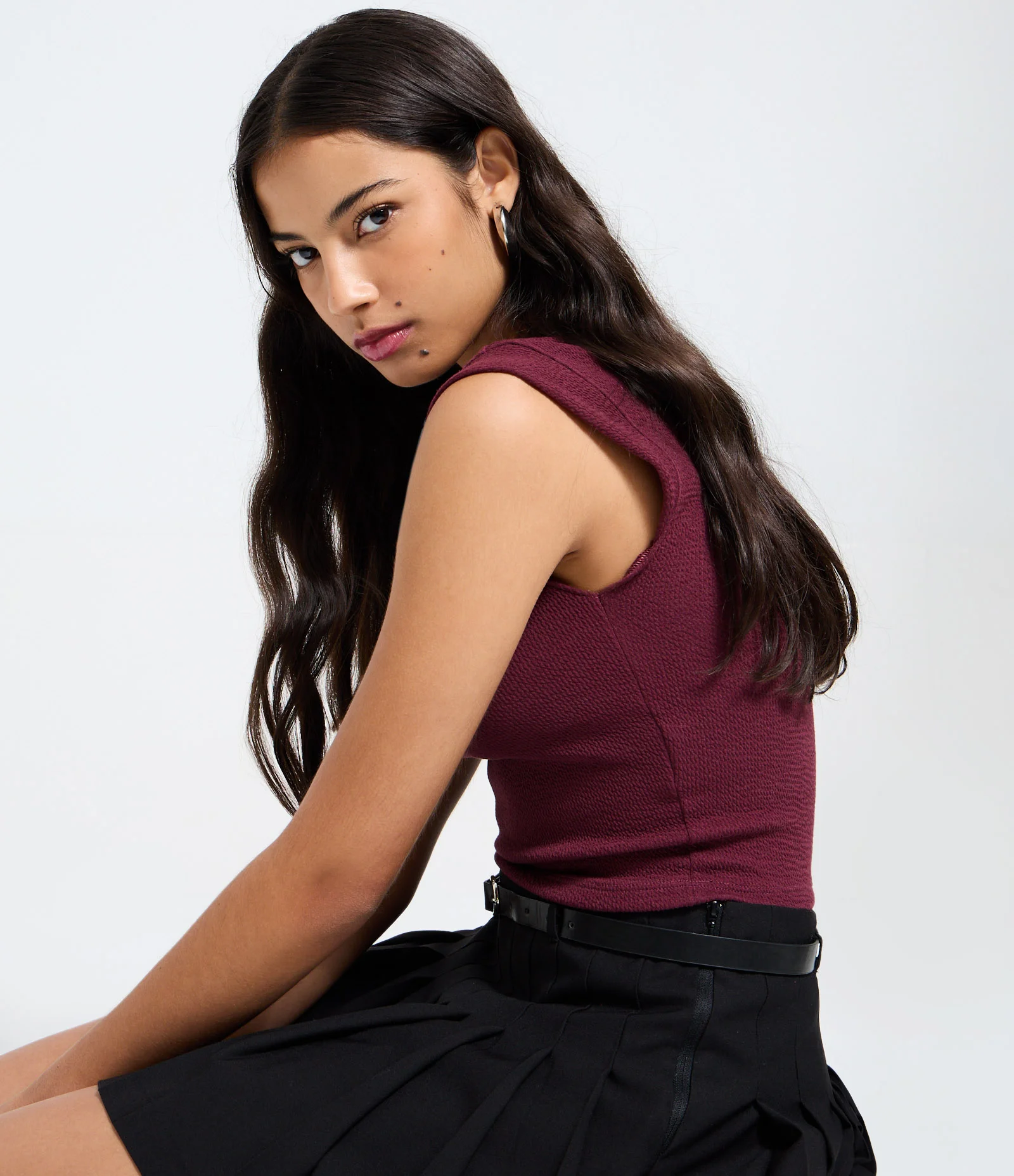 Blusa Canelada com Cava Diferenciada Vinho 1