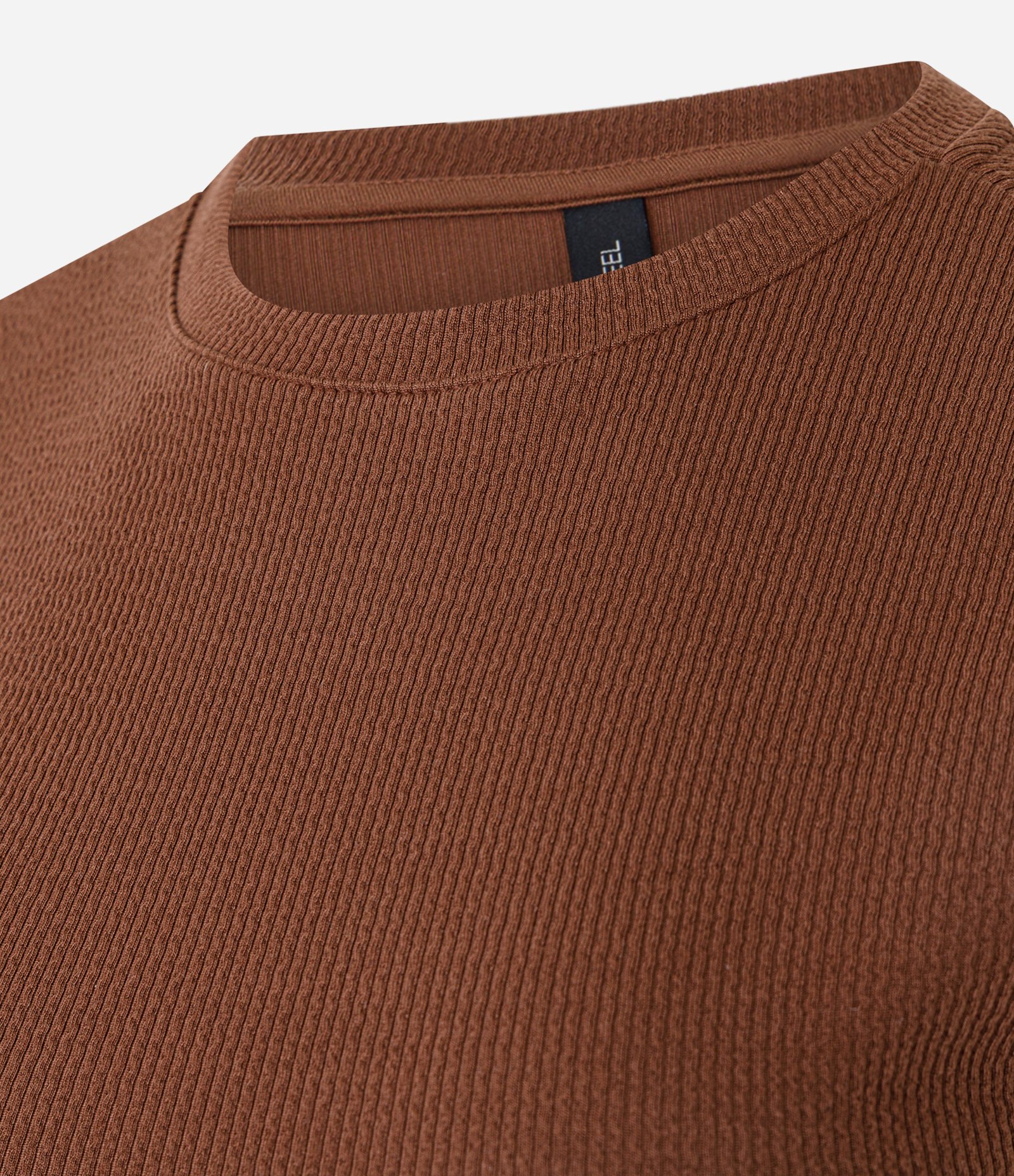 Blusa Canelada com Cava Diferenciada Marrom Claro 2