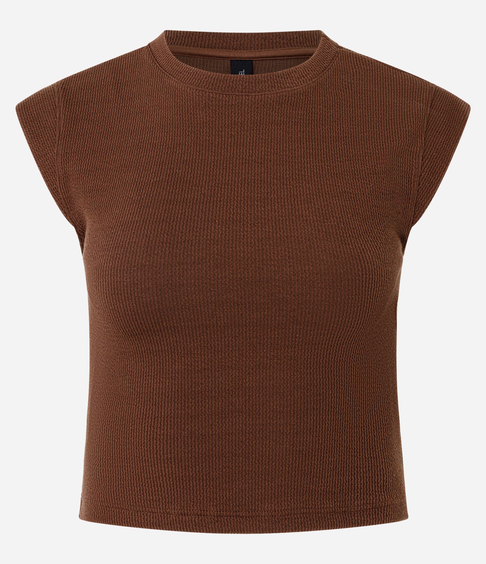 Blusa Canelada com Cava Diferenciada Marrom 4
