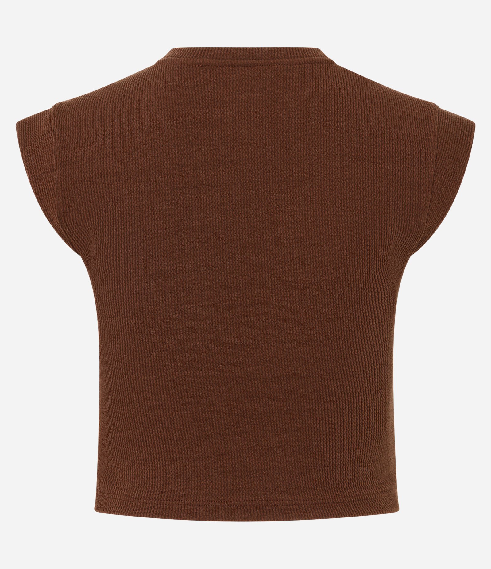Blusa Canelada com Cava Diferenciada Marrom 6