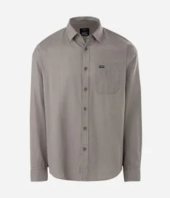 Camisa Boxy Manga Longa Lisa em Cânhamo