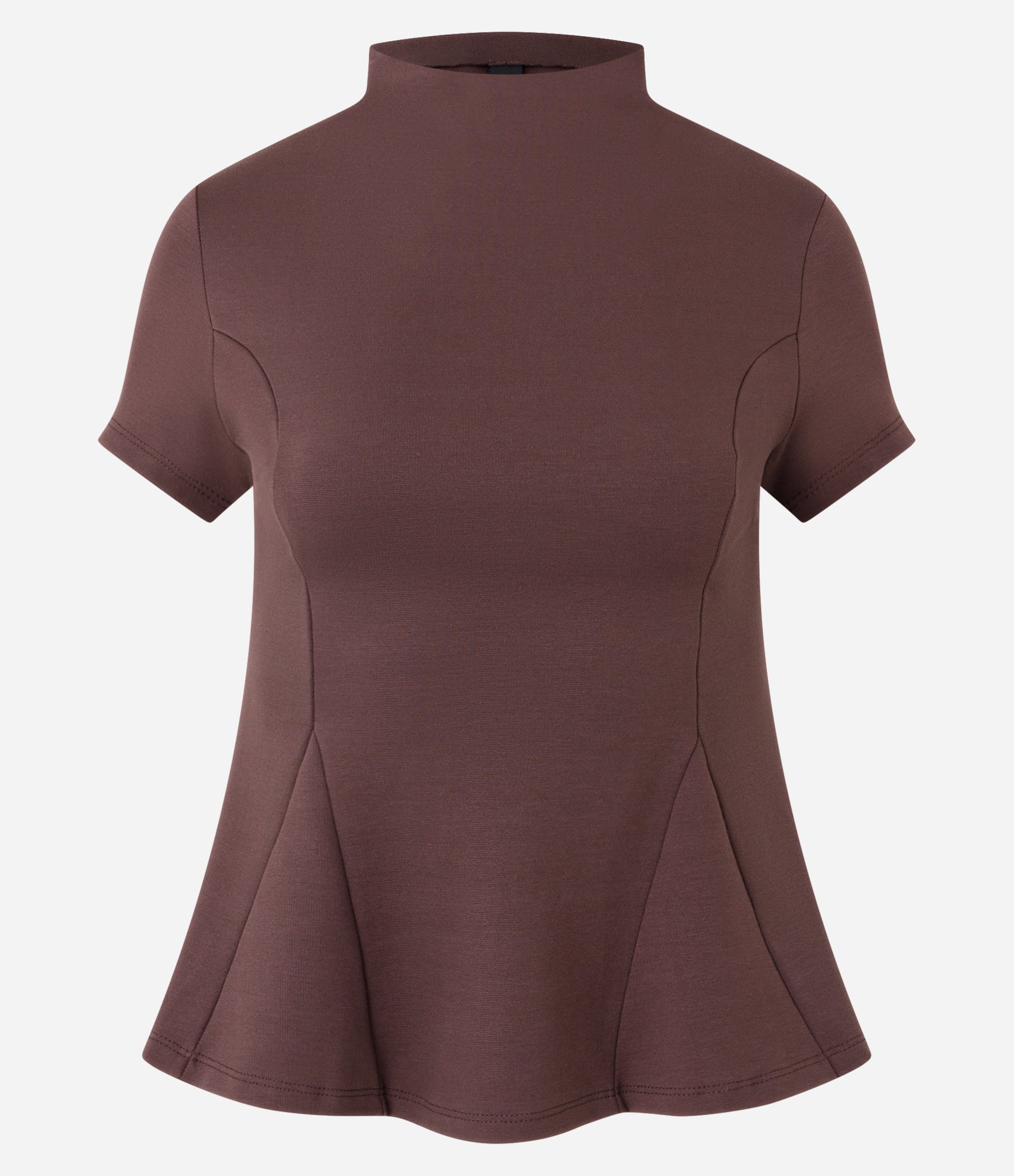 Blusa em Ponto Roma com Barra em Efeito Triangular Pantalona Vermelho 5