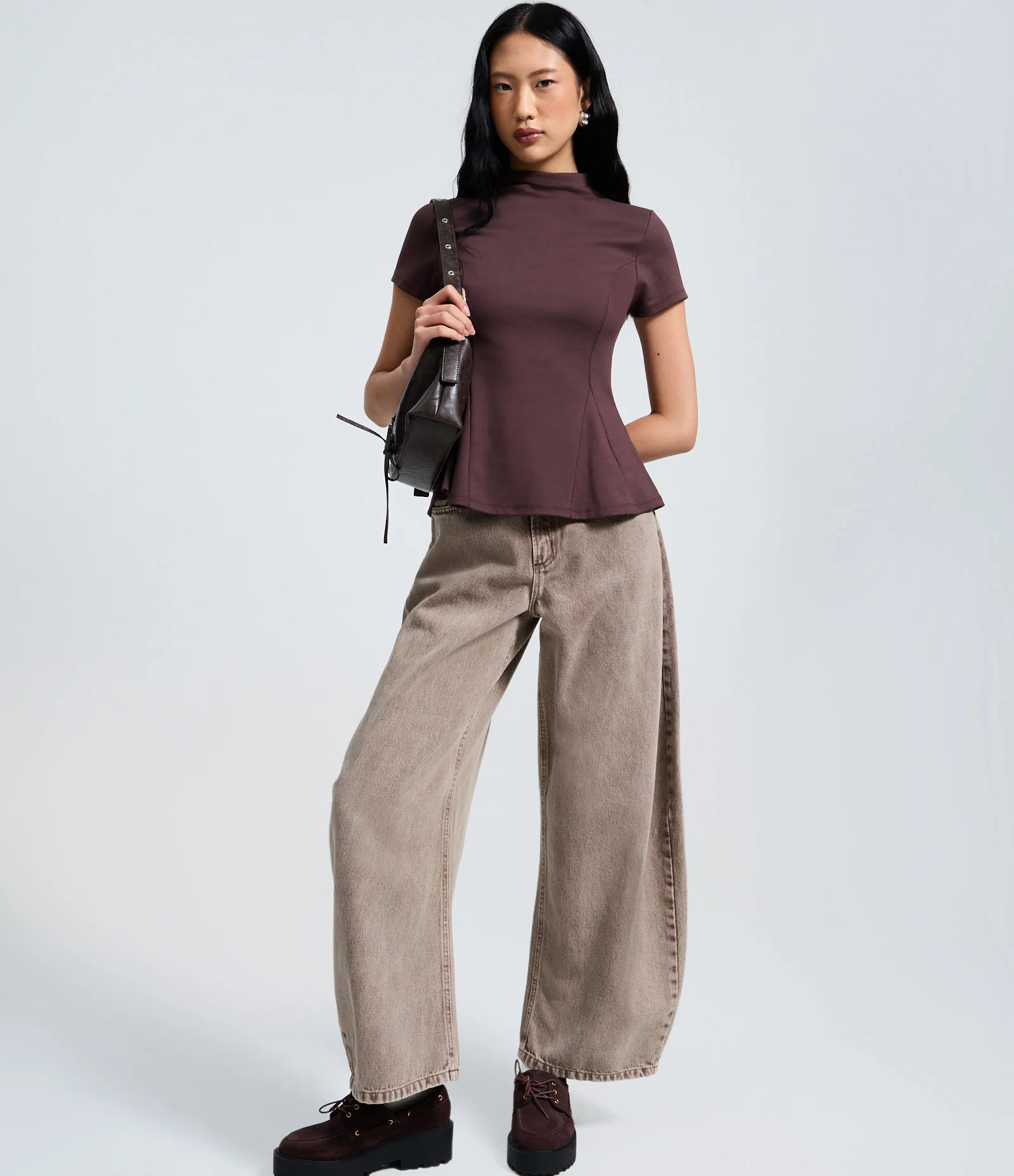 Blusa em Ponto Roma com Barra em Efeito Triangular Pantalona Vermelho 2