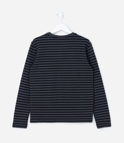 Camiseta Infantil Listrada Manga Longa em Moletinho – Tam 5 a 14 Anos