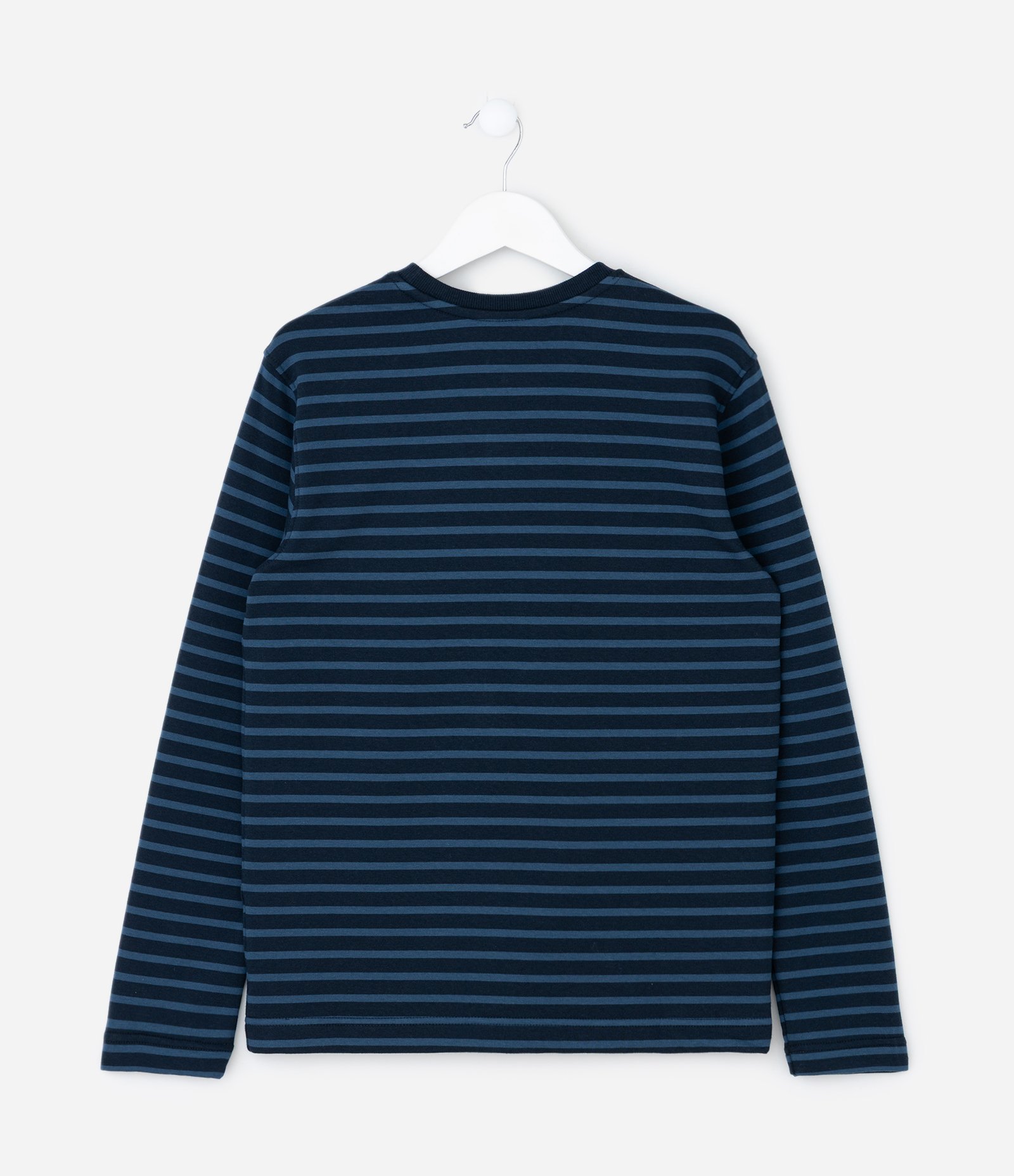 Camiseta Infantil Listrada Manga Longa em Moletinho – Tam 5 a 14 Anos Azul 2