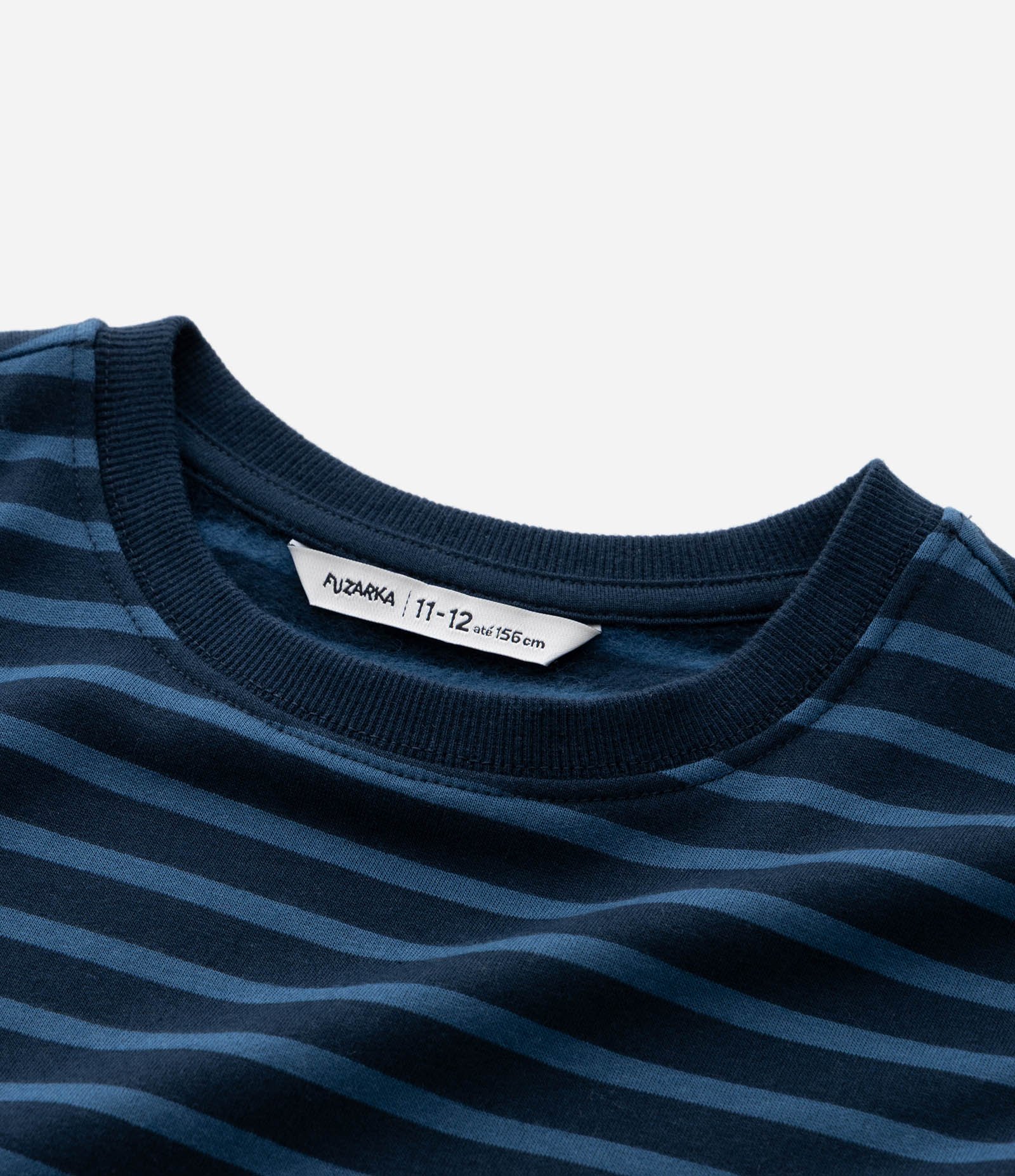 Camiseta Infantil Listrada Manga Longa em Moletinho – Tam 5 a 14 Anos Azul 3