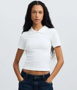 Blusa Básica Manga Curta com Gola Polo