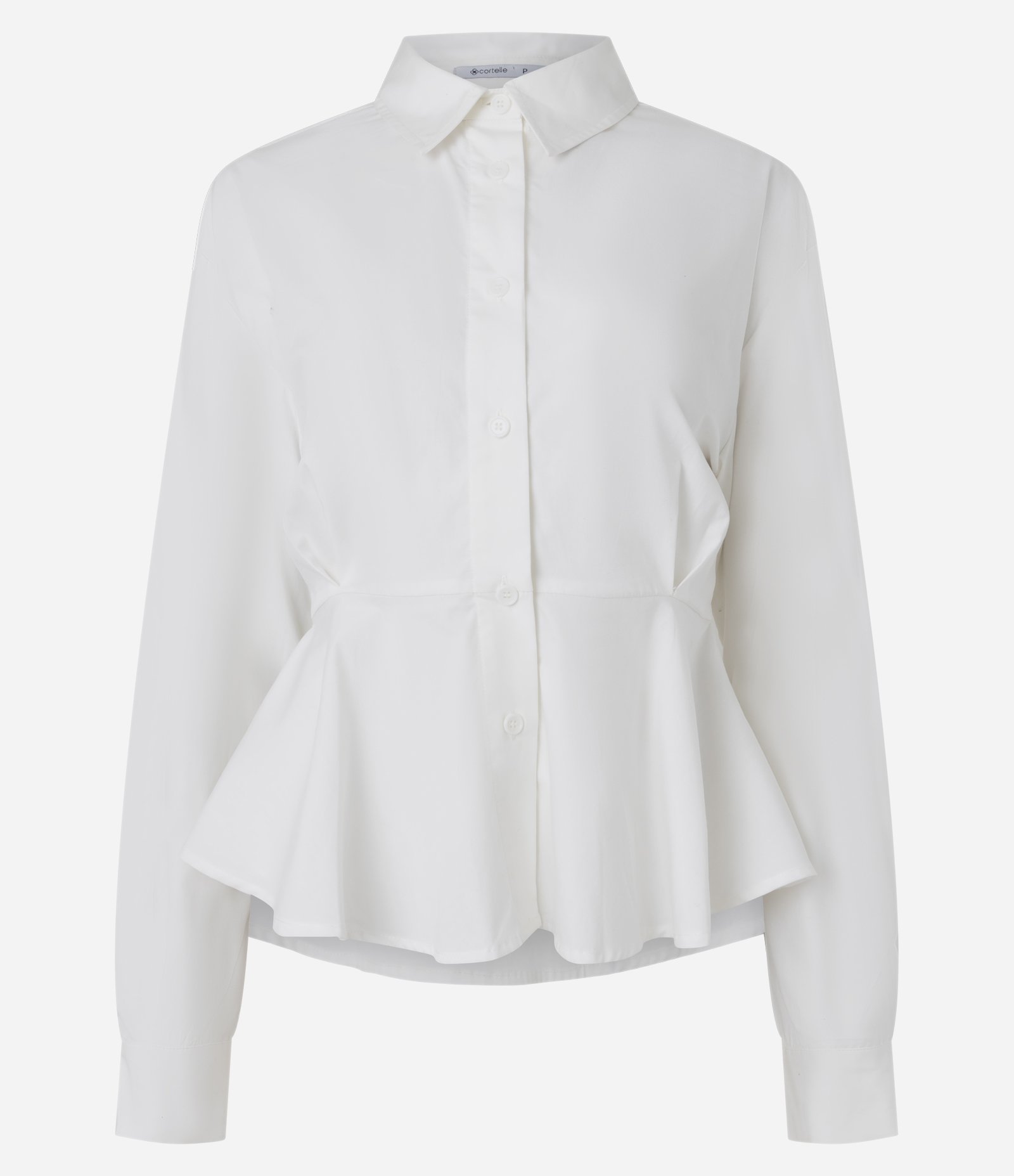 Camisa Peplum em Tricoline com Pregas Frontais Branco 5