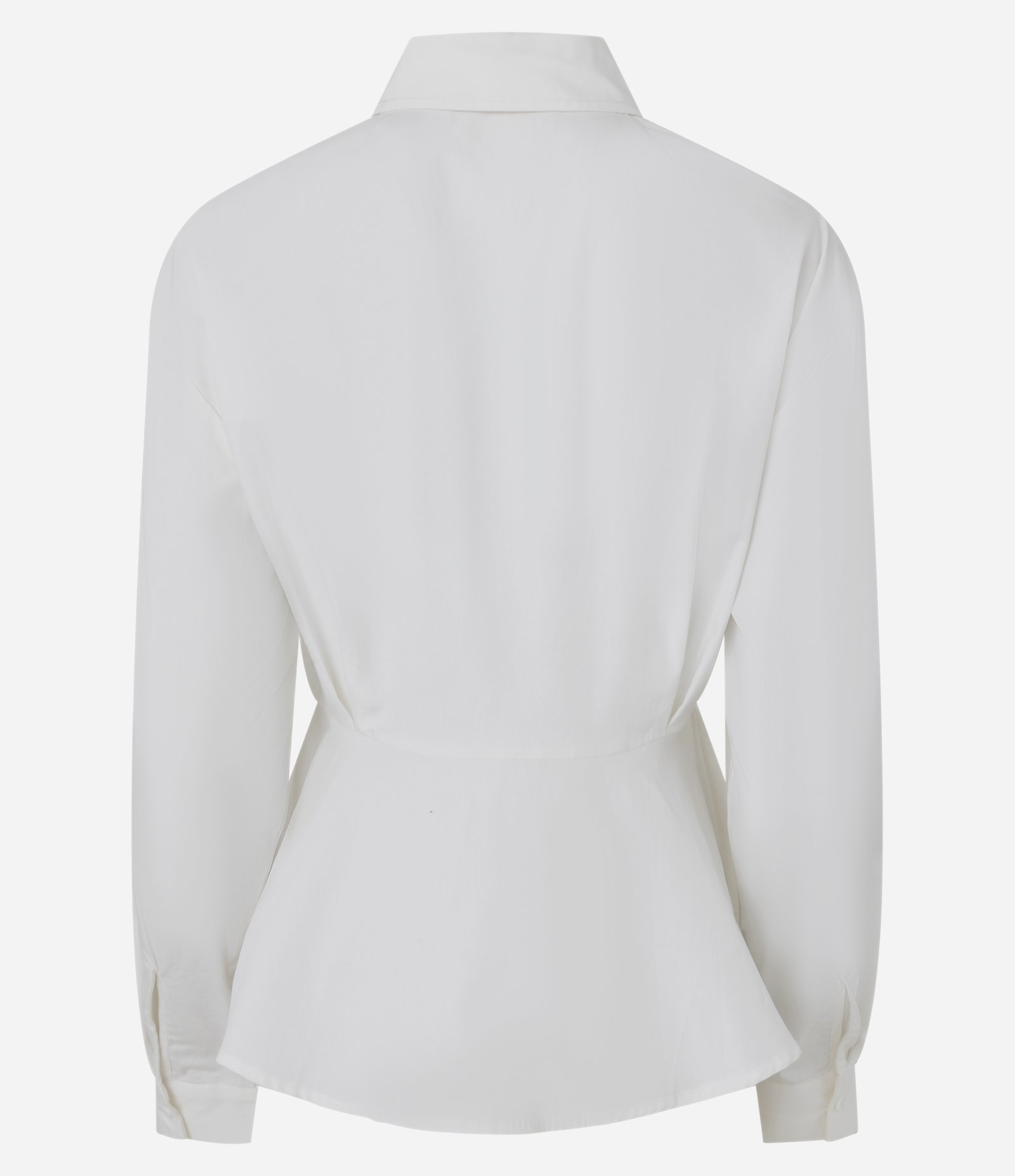 Camisa Peplum em Tricoline com Pregas Frontais Branco 6