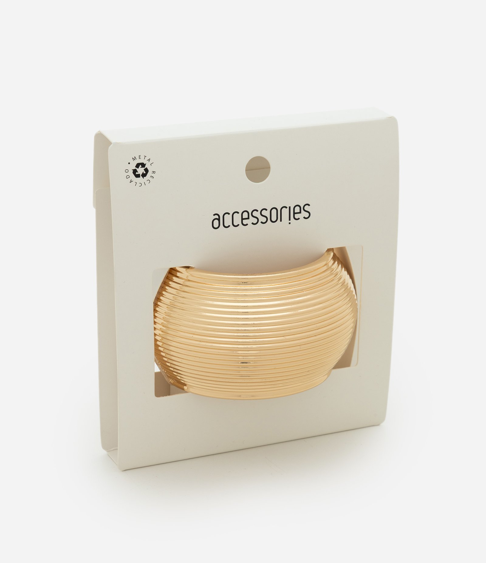 Bracelete Maxi em Metal Texturizado Dourado 3