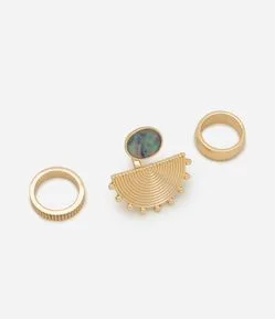 Kit 03 Anéis com Modelos Variados Robustos