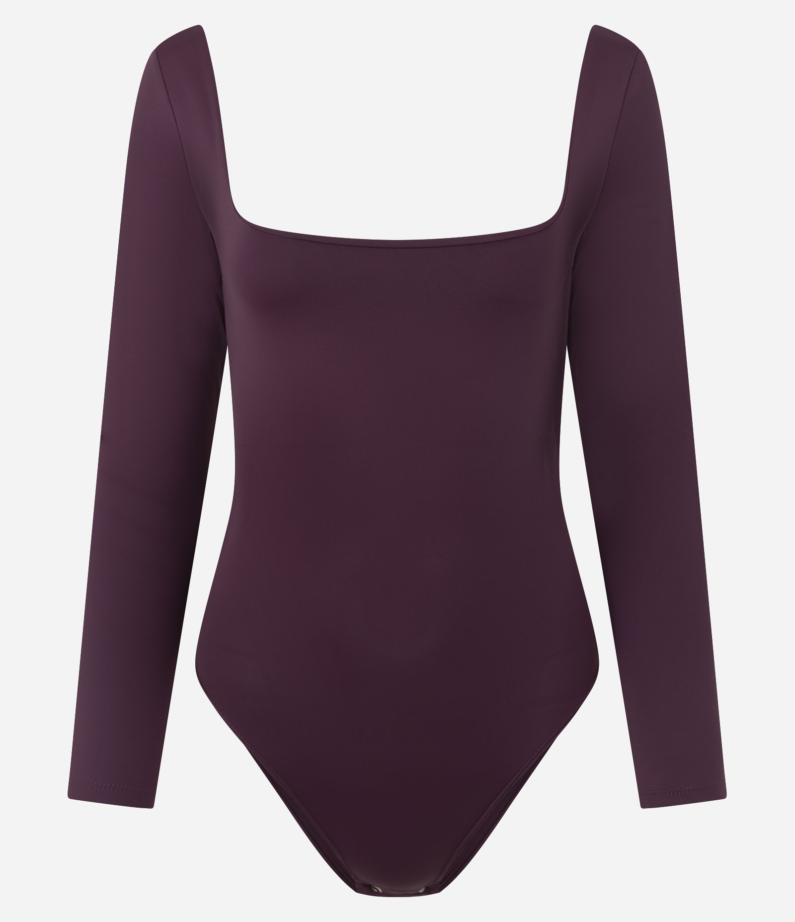 Body Manga Longa em Microfibra com Decote Quadrado Bordô 4