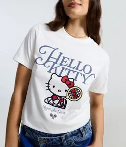 Camiseta Alongada em Algodão com Estampa Hello Kitty