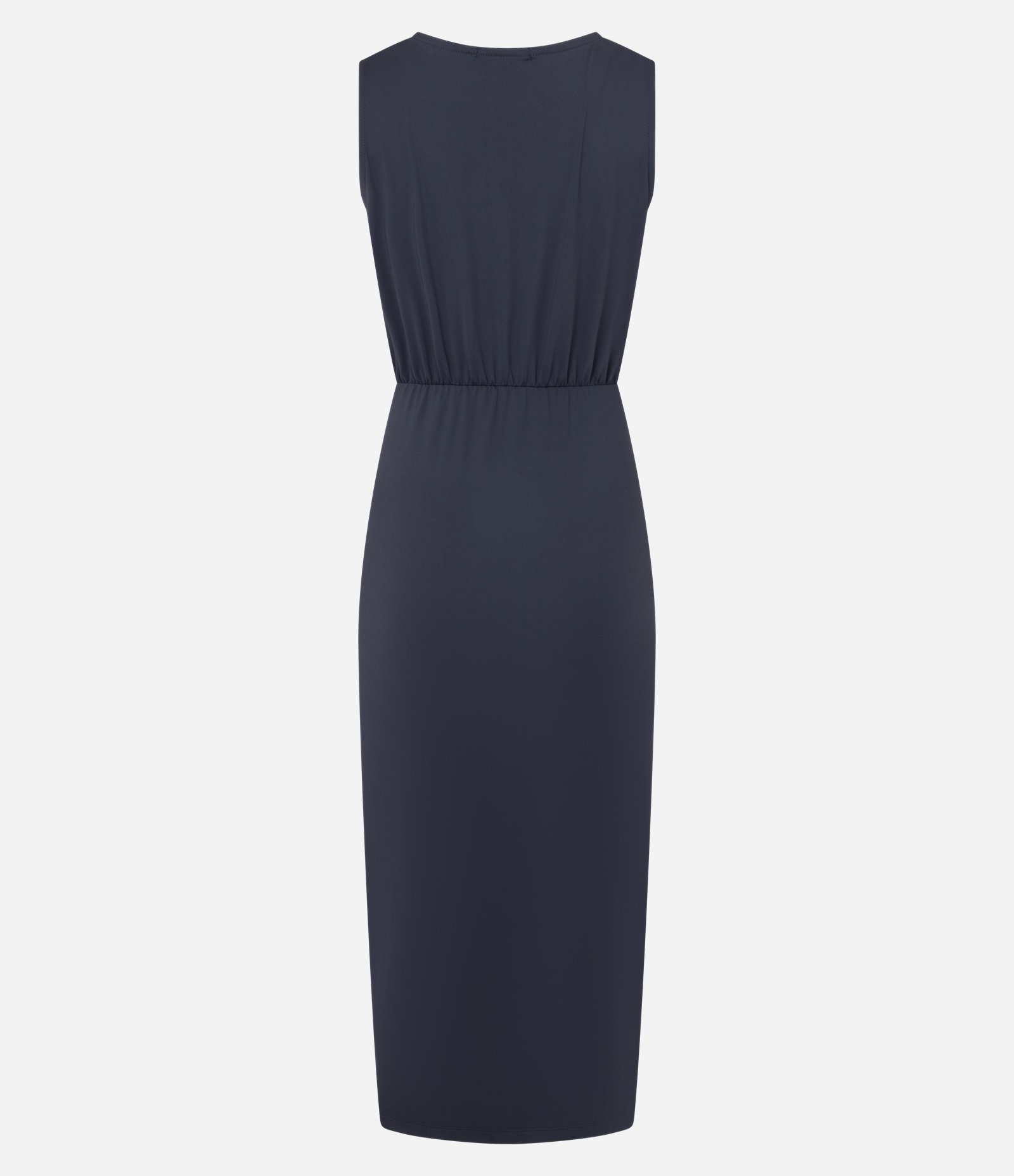 Vestido Longo em Poliamida com Fenda Lateral Preto 6