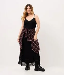 Vestido New Midi em Renda com Brilho Curve & Plus Size