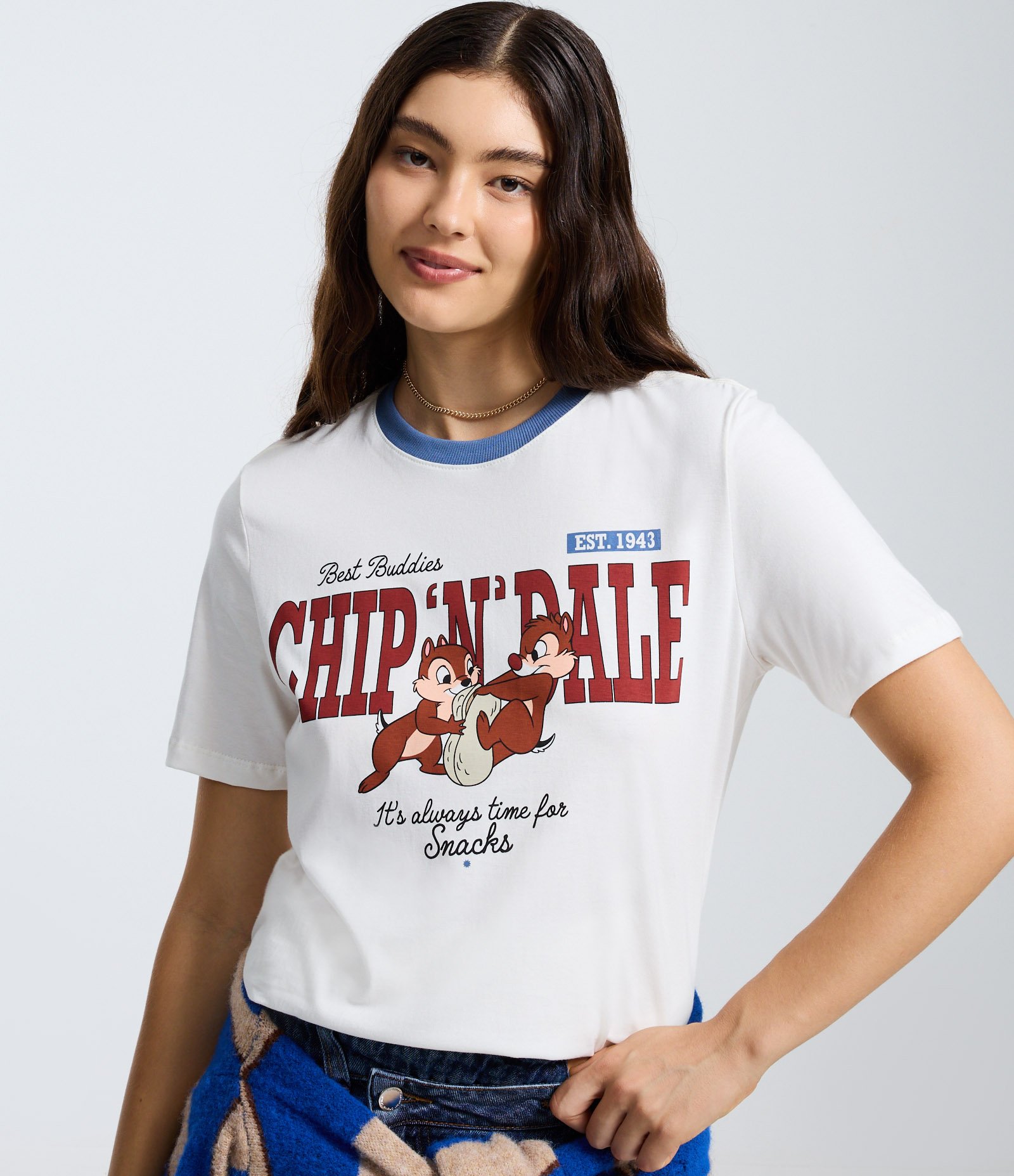 Camiseta em Algodão com Estampa Snacks Tico e Teco Branco 3