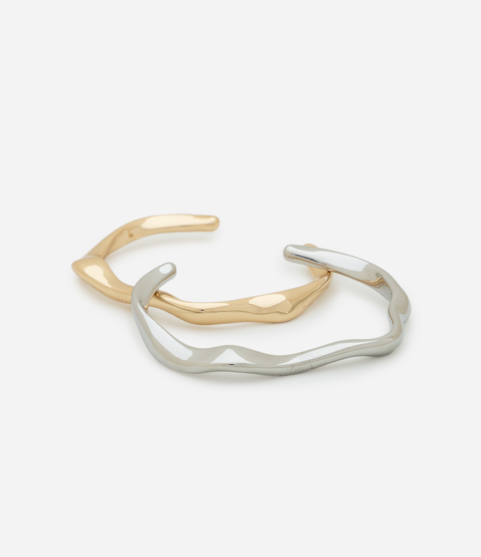 Kit 02 Braceletes em Metal com Efeito Torcido Multicores 3