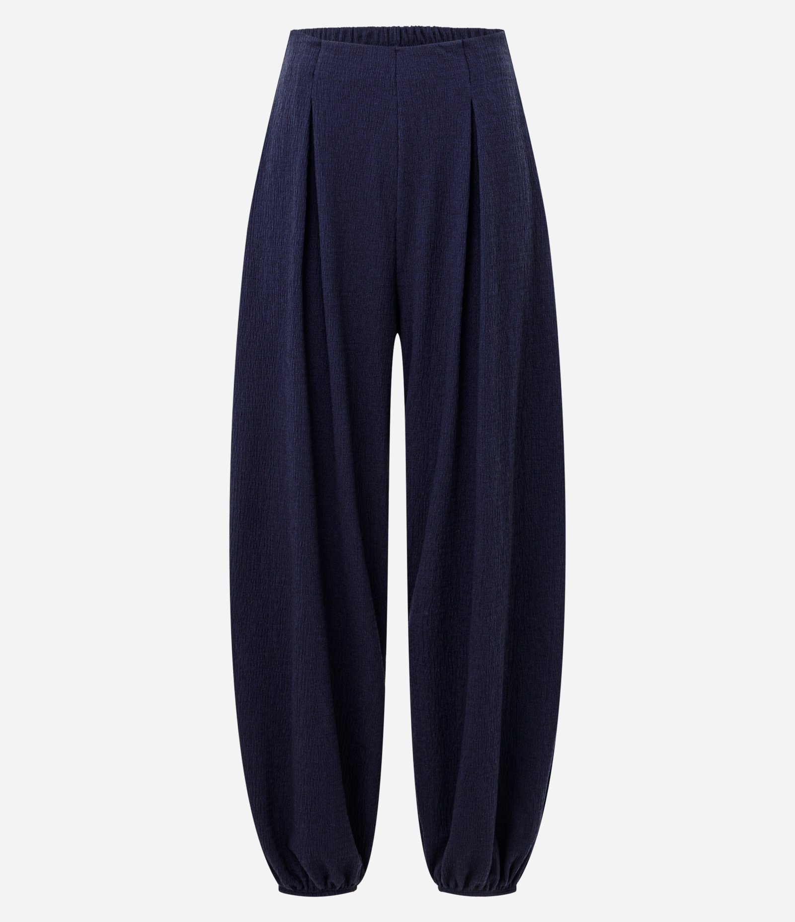 Calça Aladim Texturizada Com Cós Elástico Azul 5