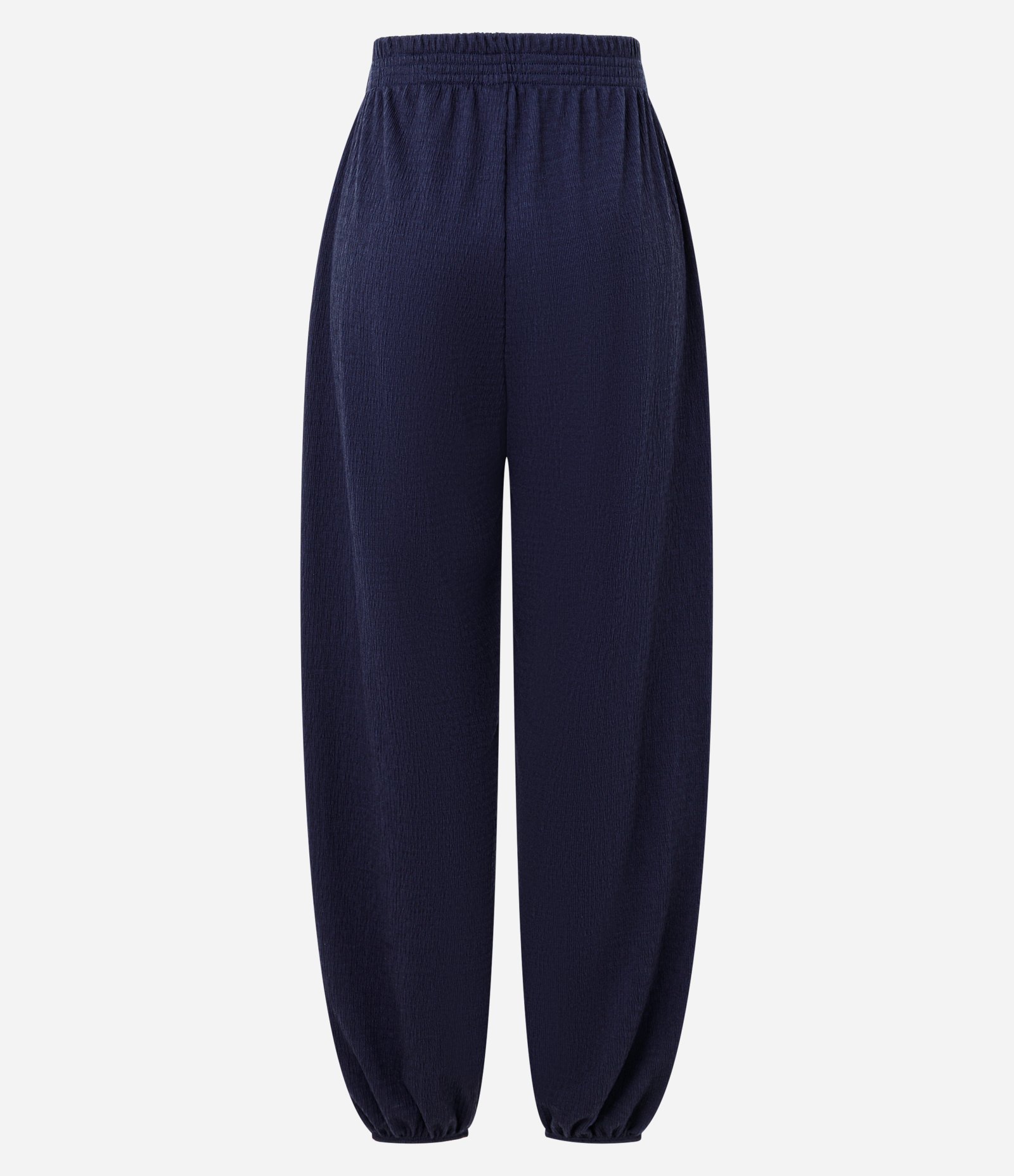 Calça Aladim Texturizada Com Cós Elástico Azul 7