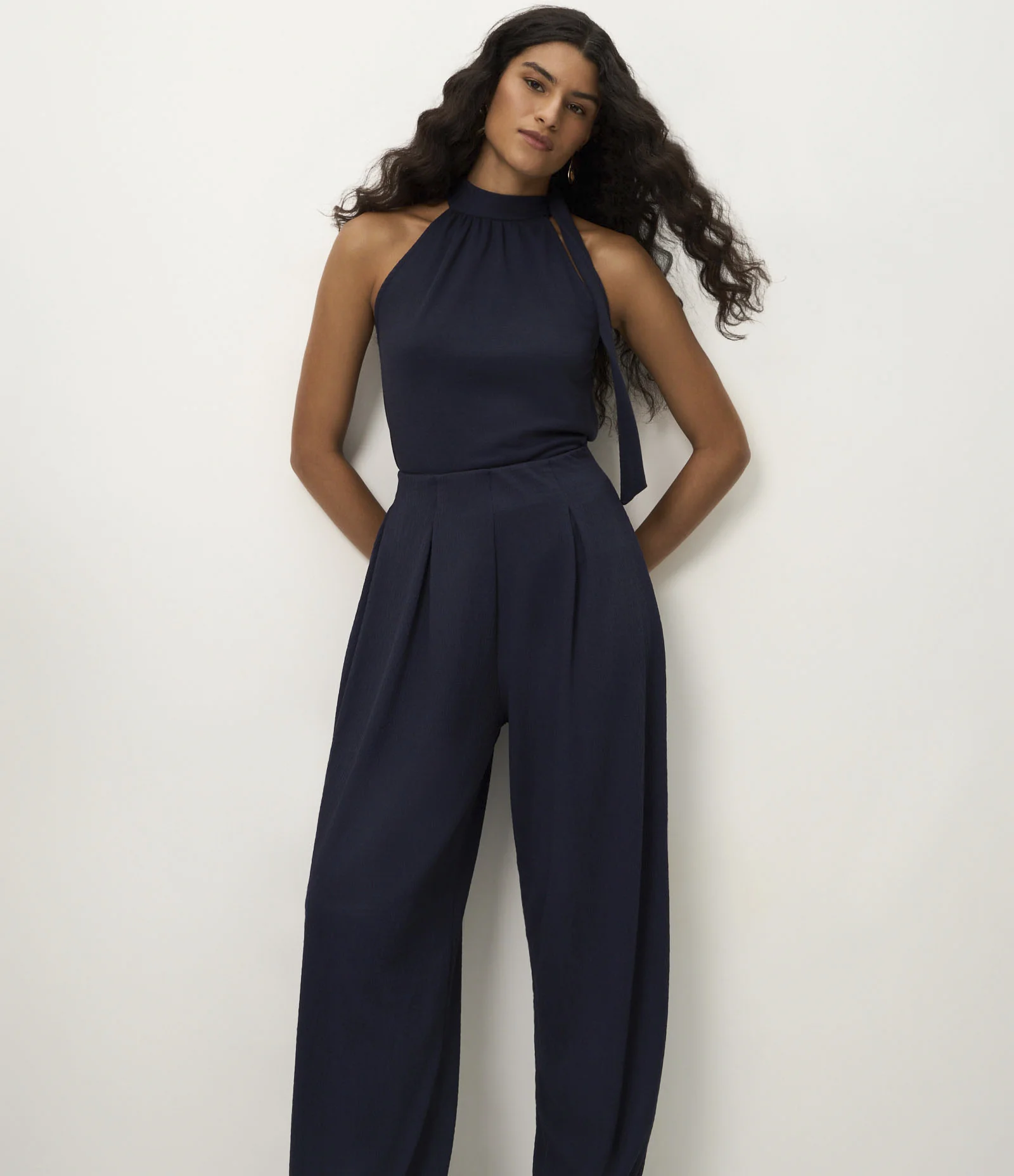 Calça Aladim Texturizada Com Cós Elástico Azul 2