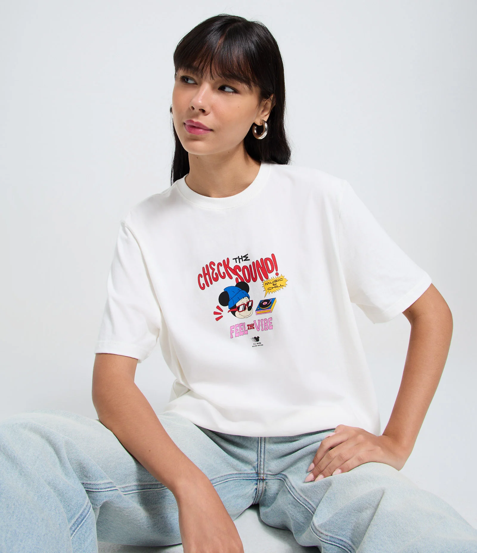 Camiseta em Algodão com Estampa Pateta e Donald Branco 1
