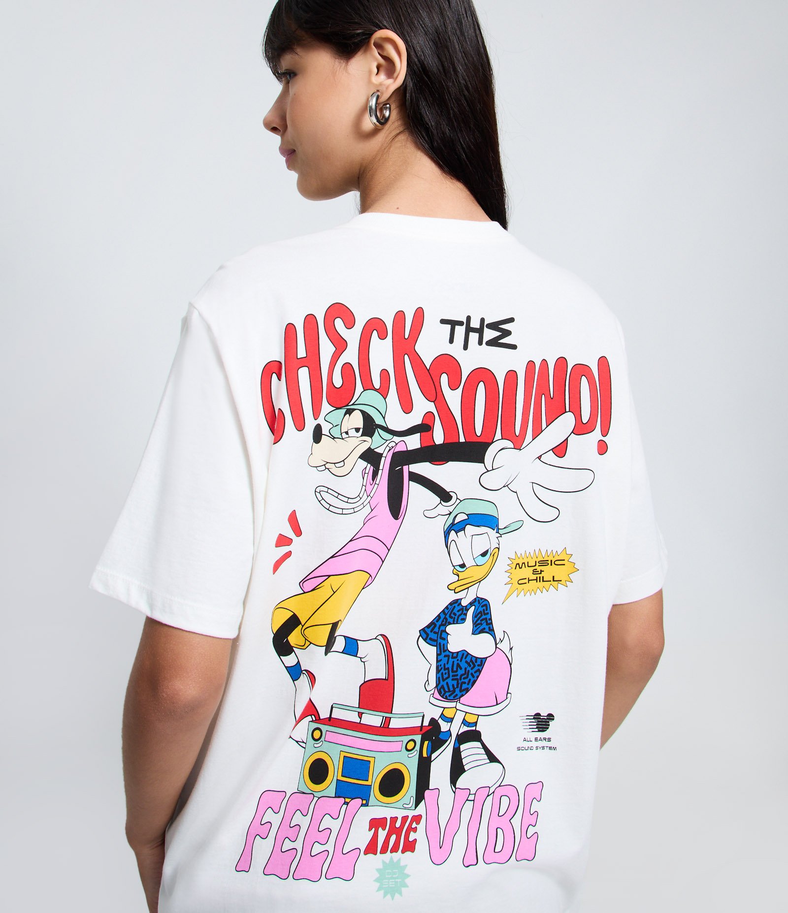 Camiseta em Algodão com Estampa Pateta e Donald Branco 3