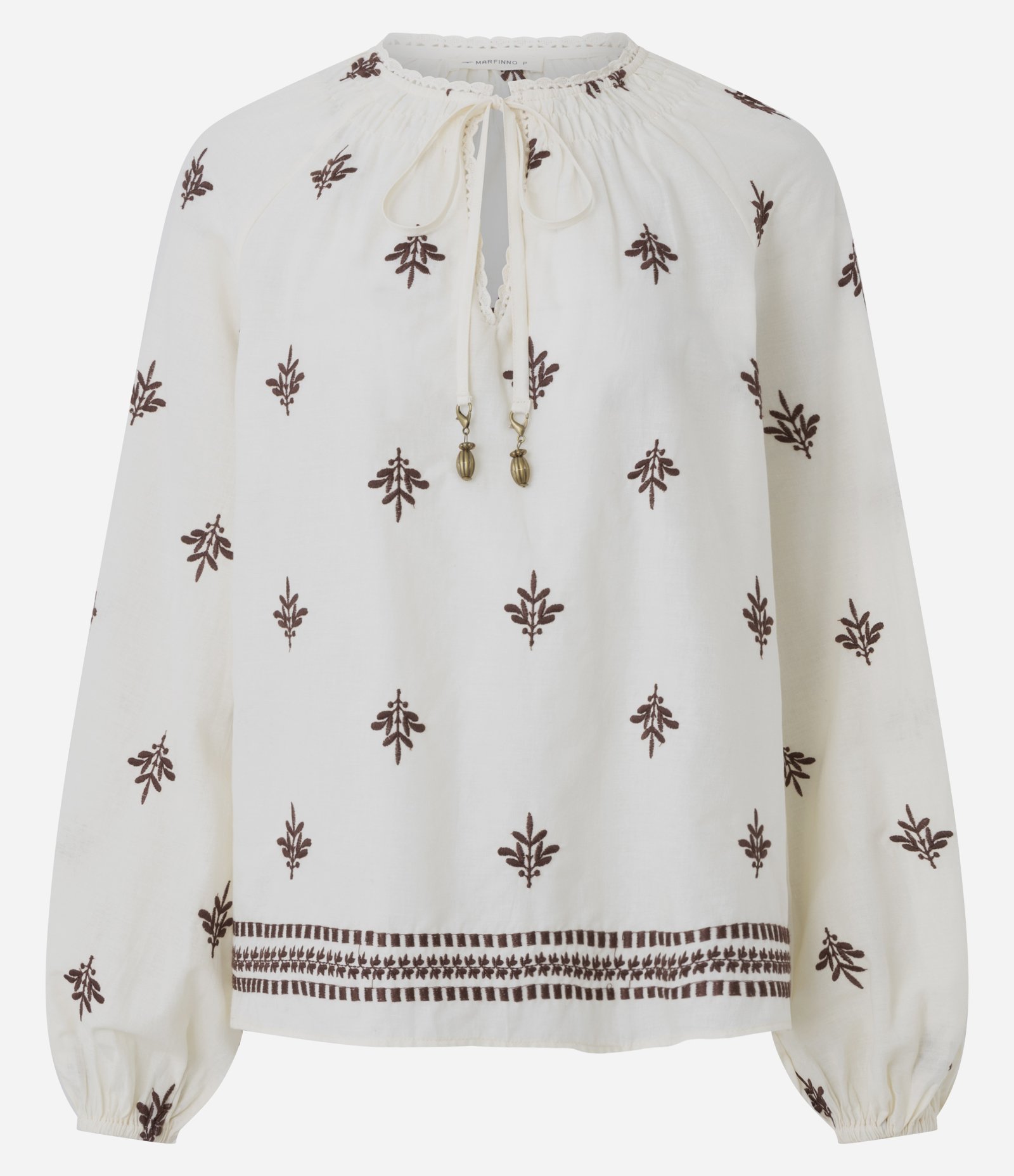 Blusa em Cotton com Bordado e Mangas Bufantes Branco 6