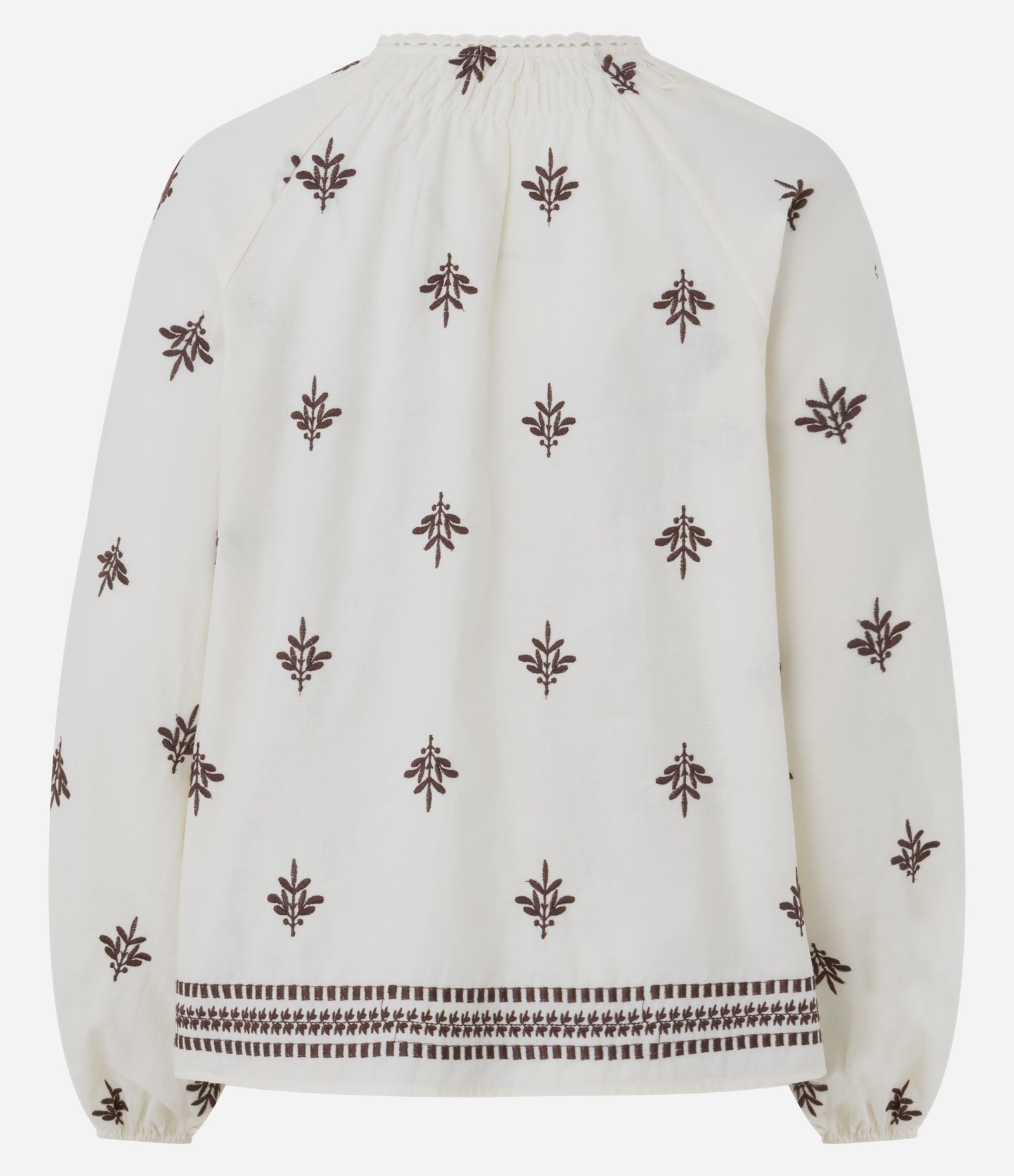 Blusa em Cotton com Bordado e Mangas Bufantes Branco 8