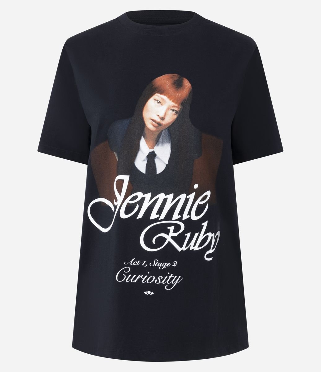 Camiseta em Algodão com Estampa Jennie Ruby Preto
