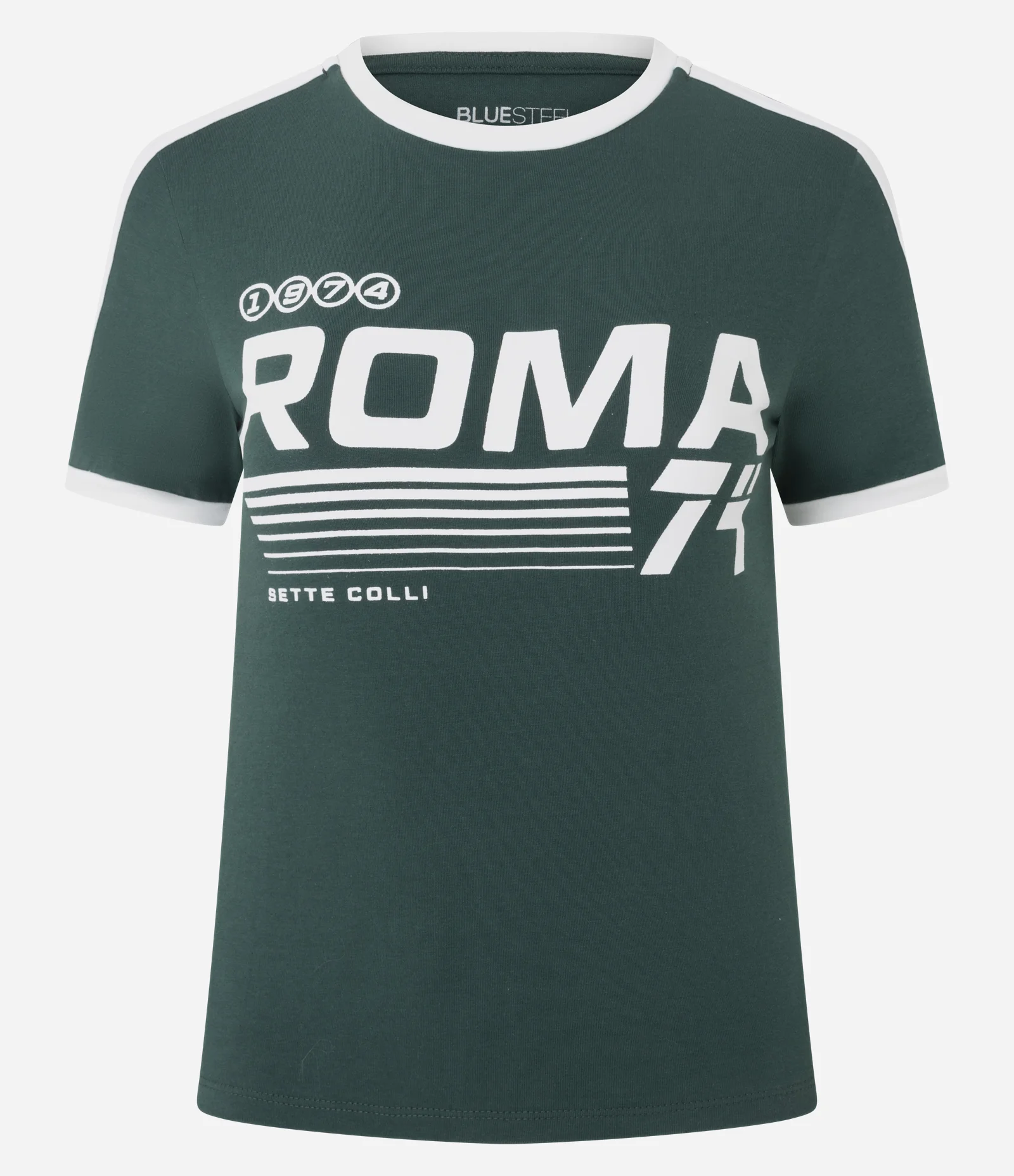 Camiseta em Algodão com Estampa Lettering Roma Verde 1
