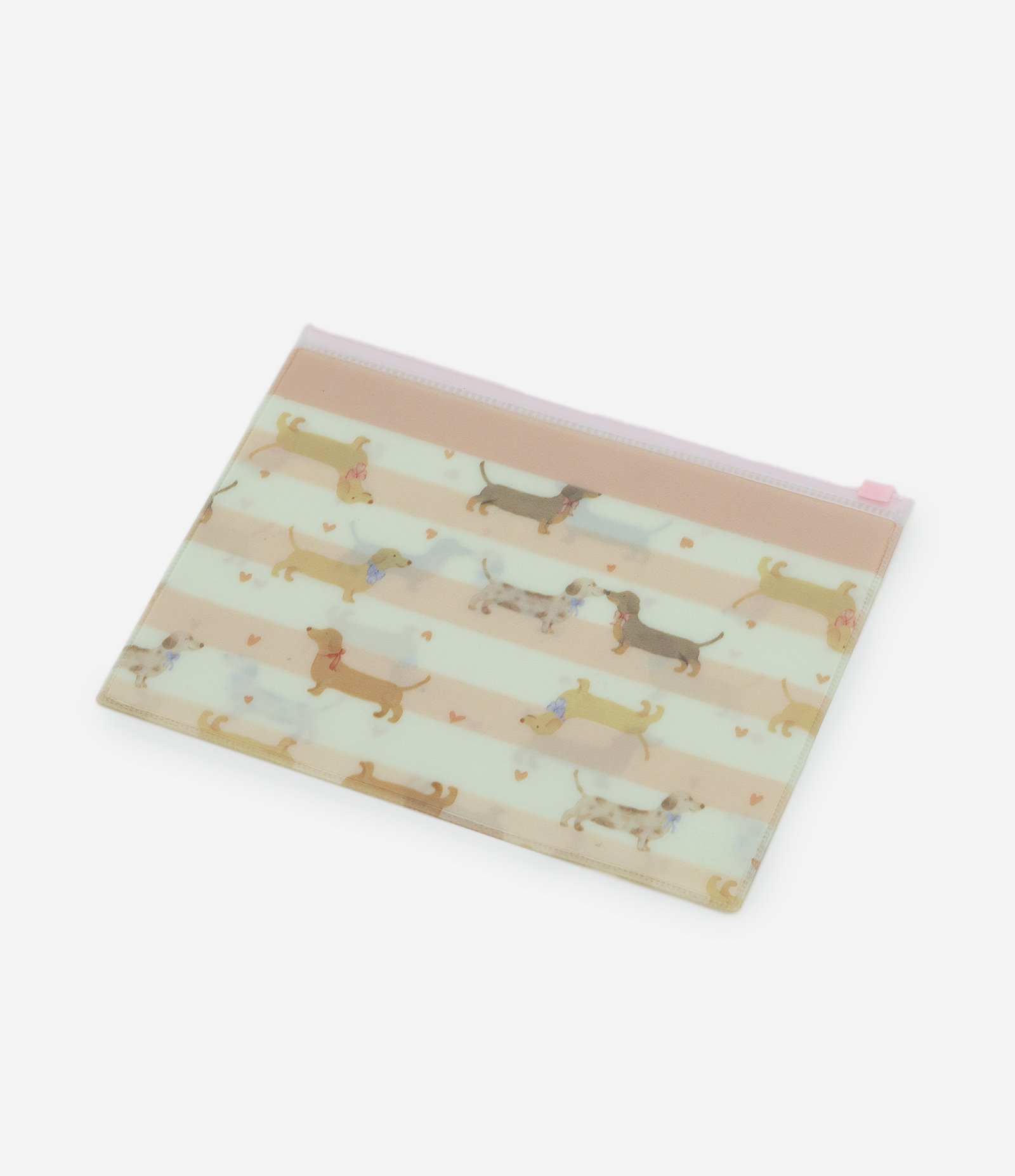 Necessaire Envelope com Estampa de Cachorro Salsicha Off White 1
