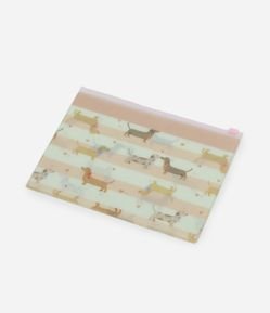 Necessaire Envelope com Estampa de Cachorro Salsicha
