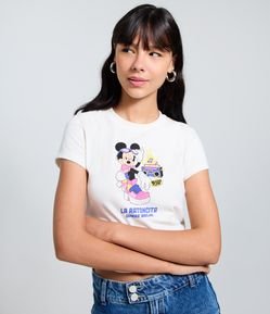 Camiseta em Algodão com Estampa Minnie