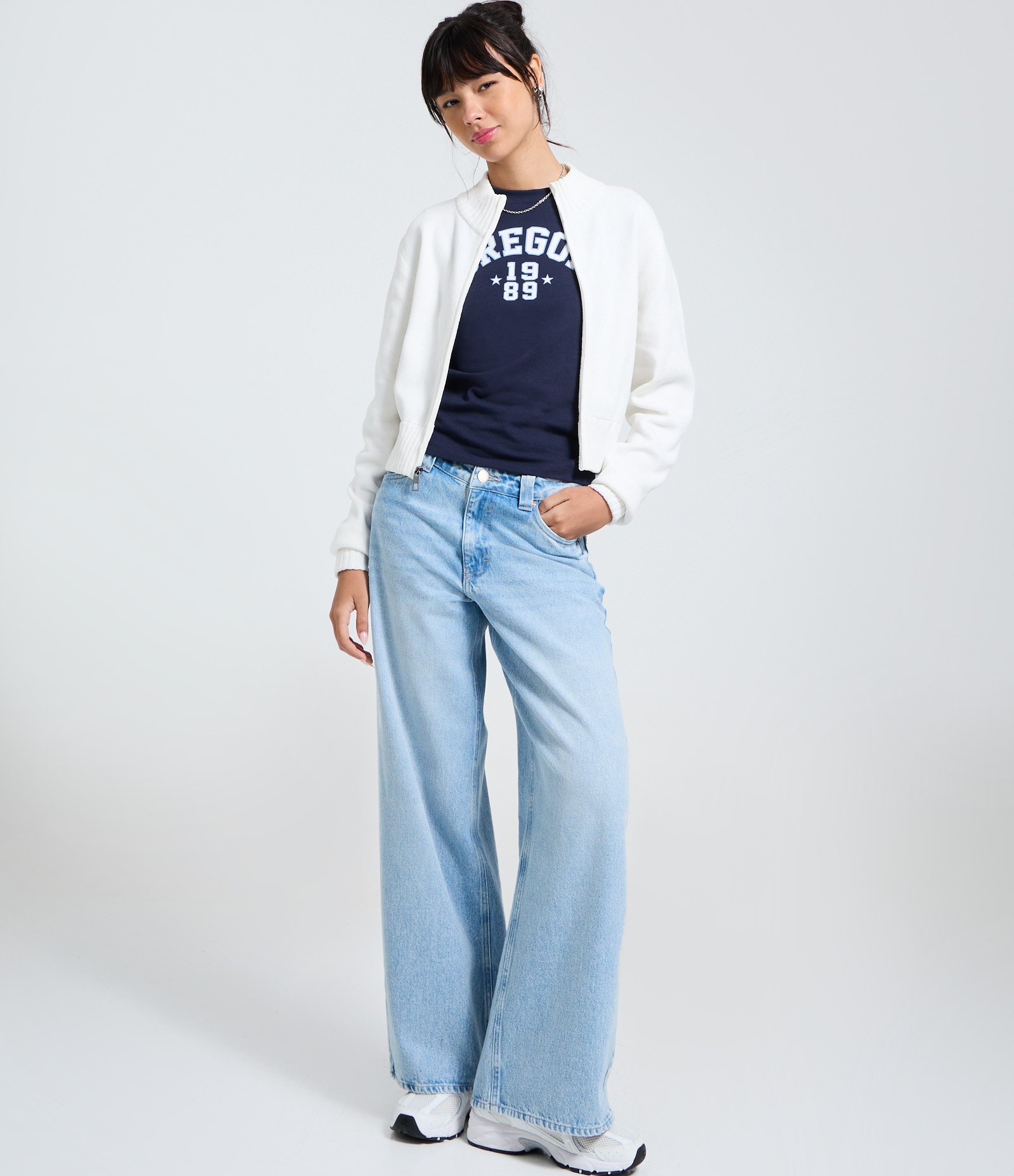 Camiseta Manga Curta em Algodão com Lettering Oregon Azul 2