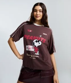 Camiseta em Algodão com Estampa Snoopy Racer
