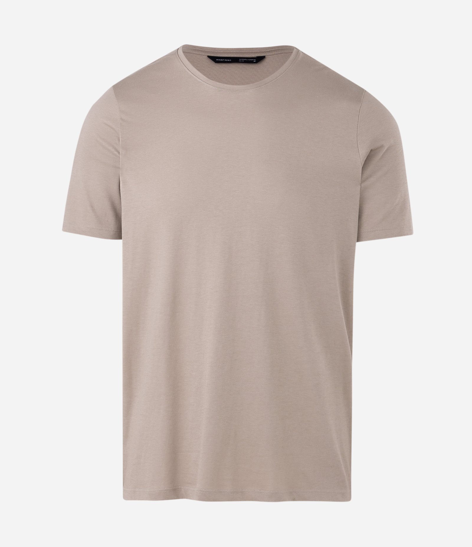 Camiseta Slim Básica em Algodão Peruano com Gola Redonda Cinza Claro 2