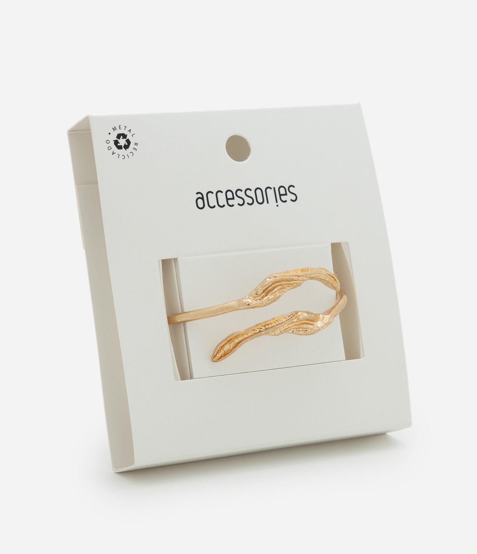 Bracelete em Metal com Formato de Pétala de Flor Dourado 3