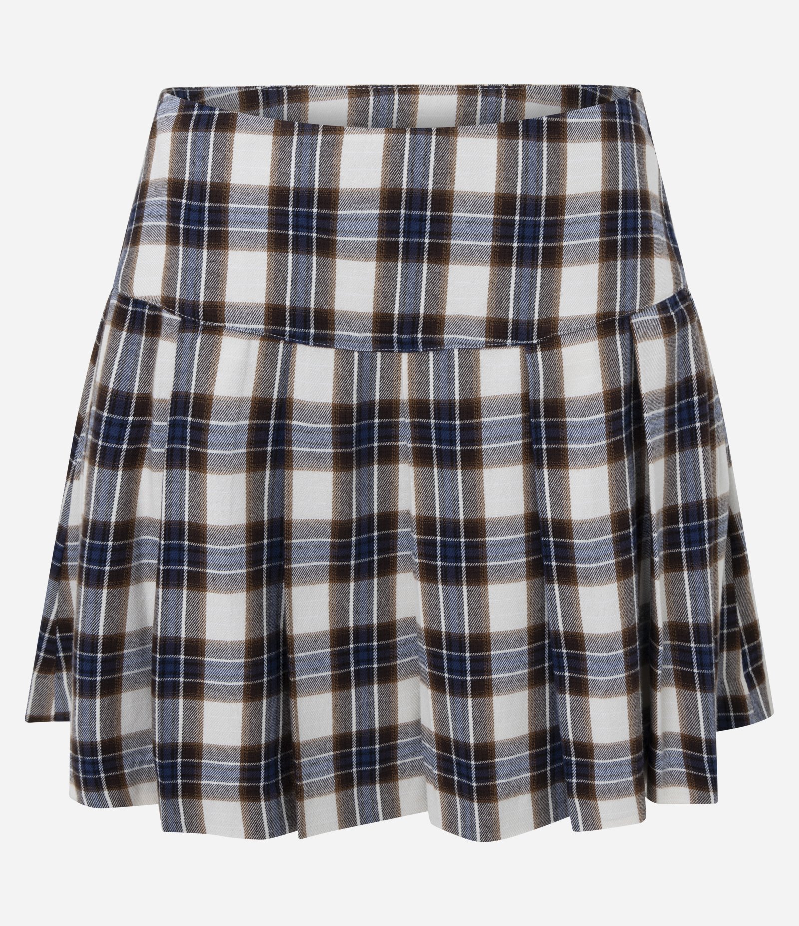 Saia Plissada em Flanela Xadrez Azul 1