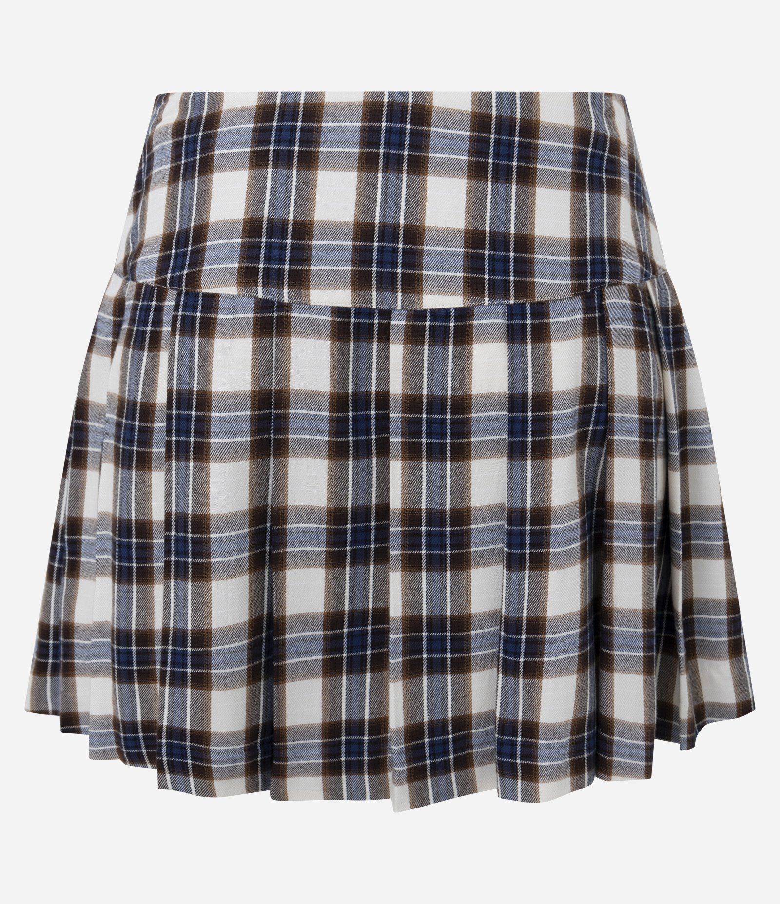 Saia Plissada em Flanela Xadrez Azul 2