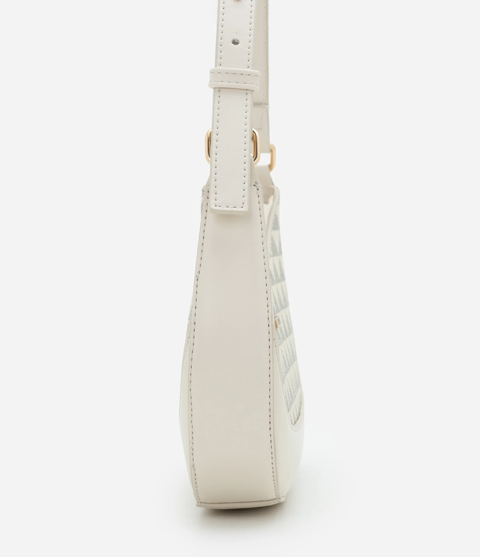 Bolsa Baguete Pequena com Estampa Triângulos Off White 2