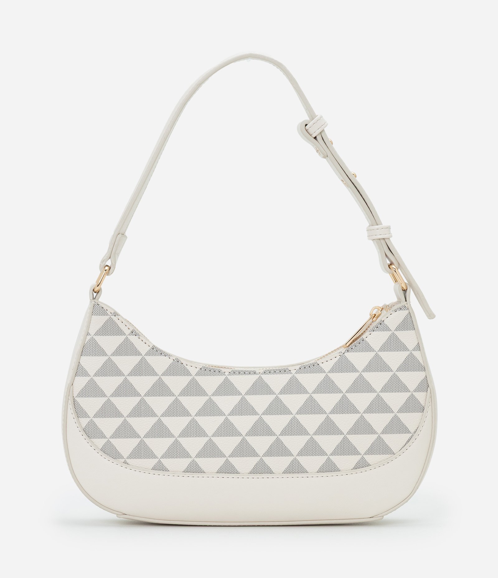 Bolsa Baguete Pequena com Estampa Triângulos Off White 3