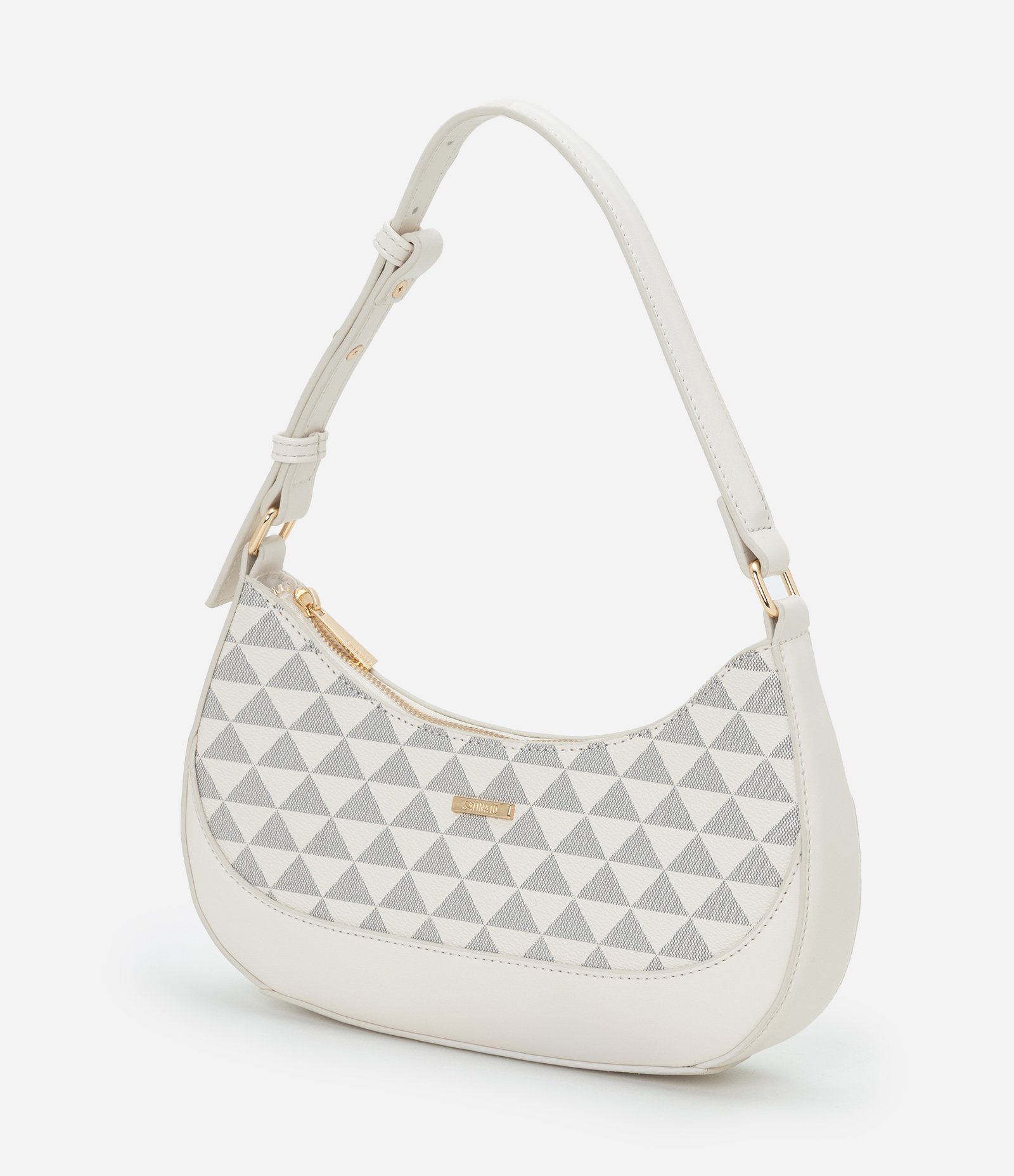 Bolsa Baguete Pequena com Estampa Triângulos Off White 4