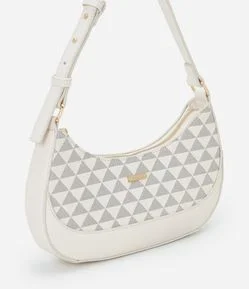 Bolsa Baguete Pequena com Estampa Triângulos