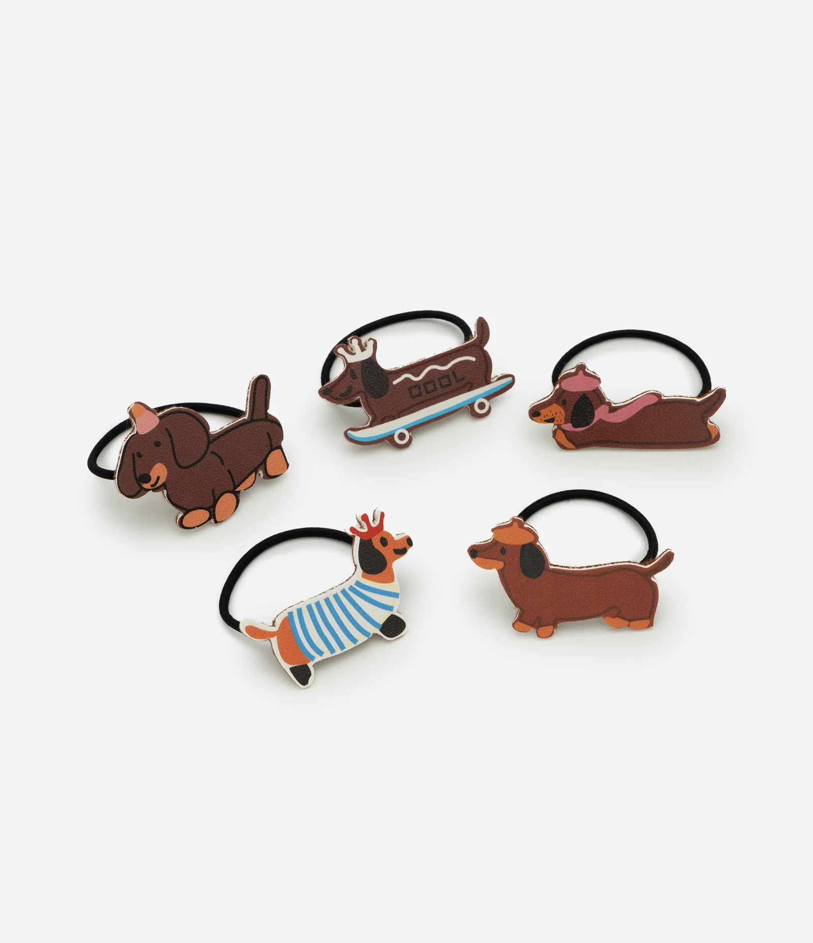 Kit 05 Borrachinhas Infantil de Cabelo com Cachorros – Tam U Sortido 1