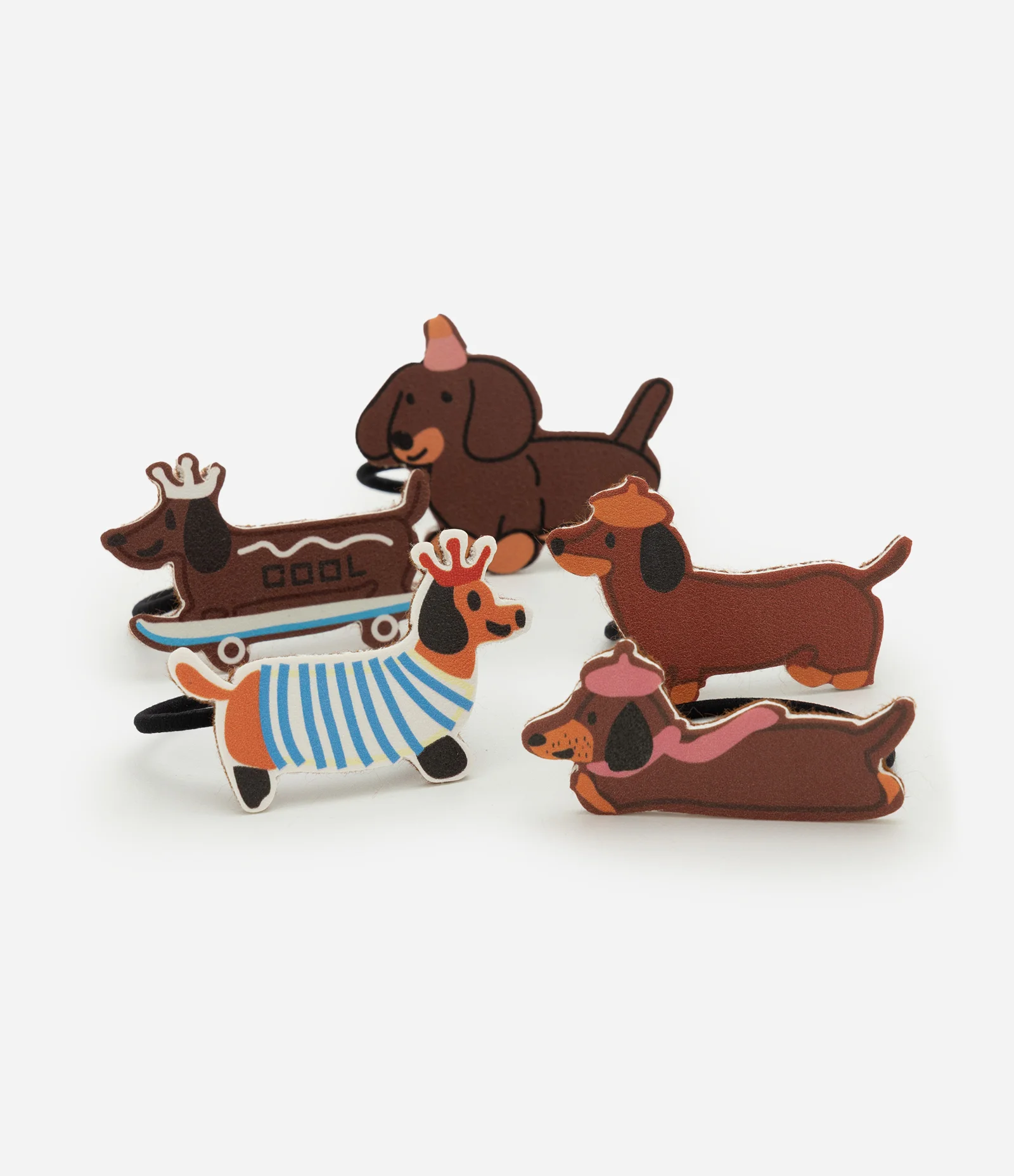 Kit 05 Borrachinhas Infantil de Cabelo com Cachorros – Tam U Sortido 3