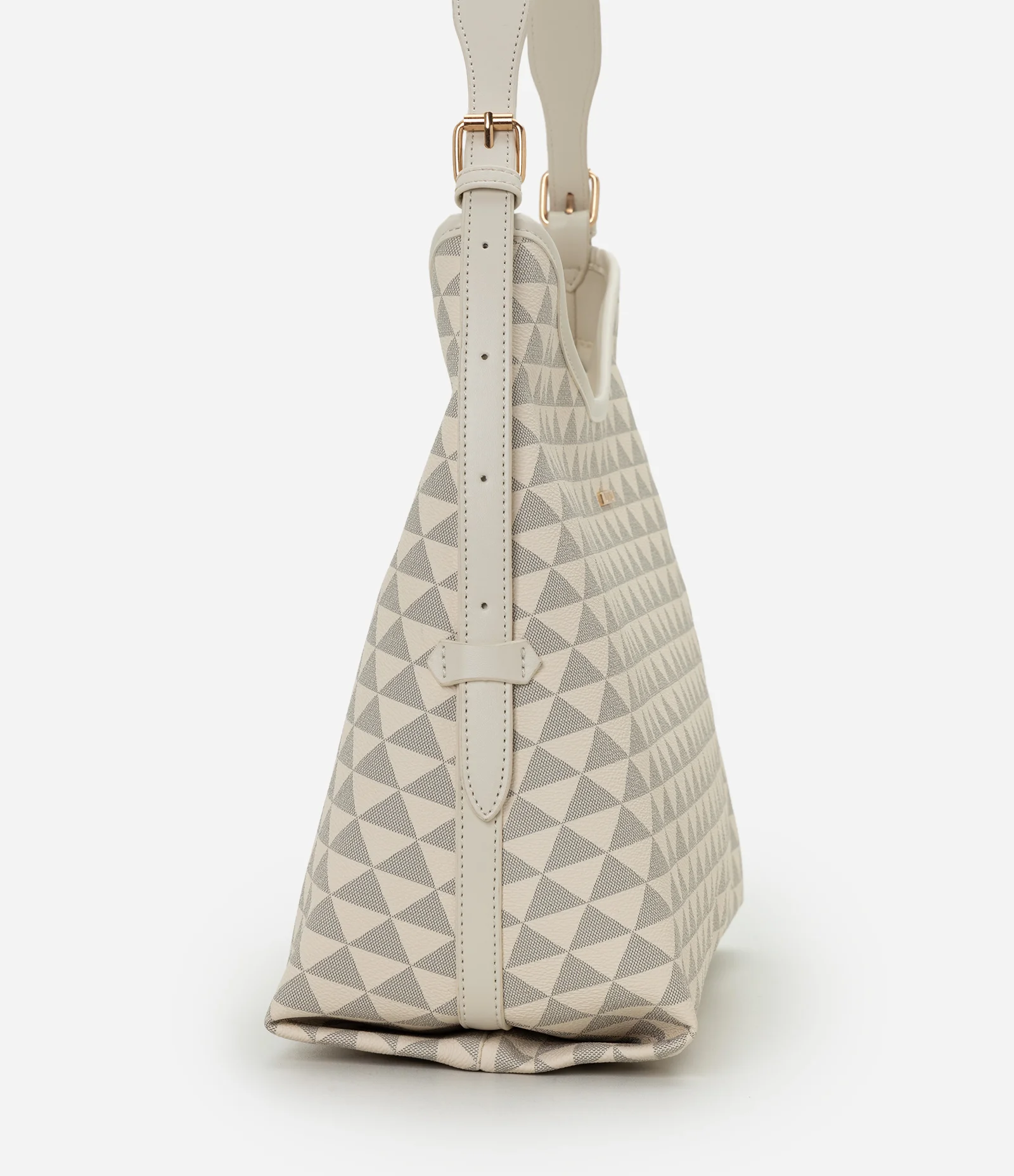 Bolsa Hobo em PU com Estampa Triângulos Off White 2
