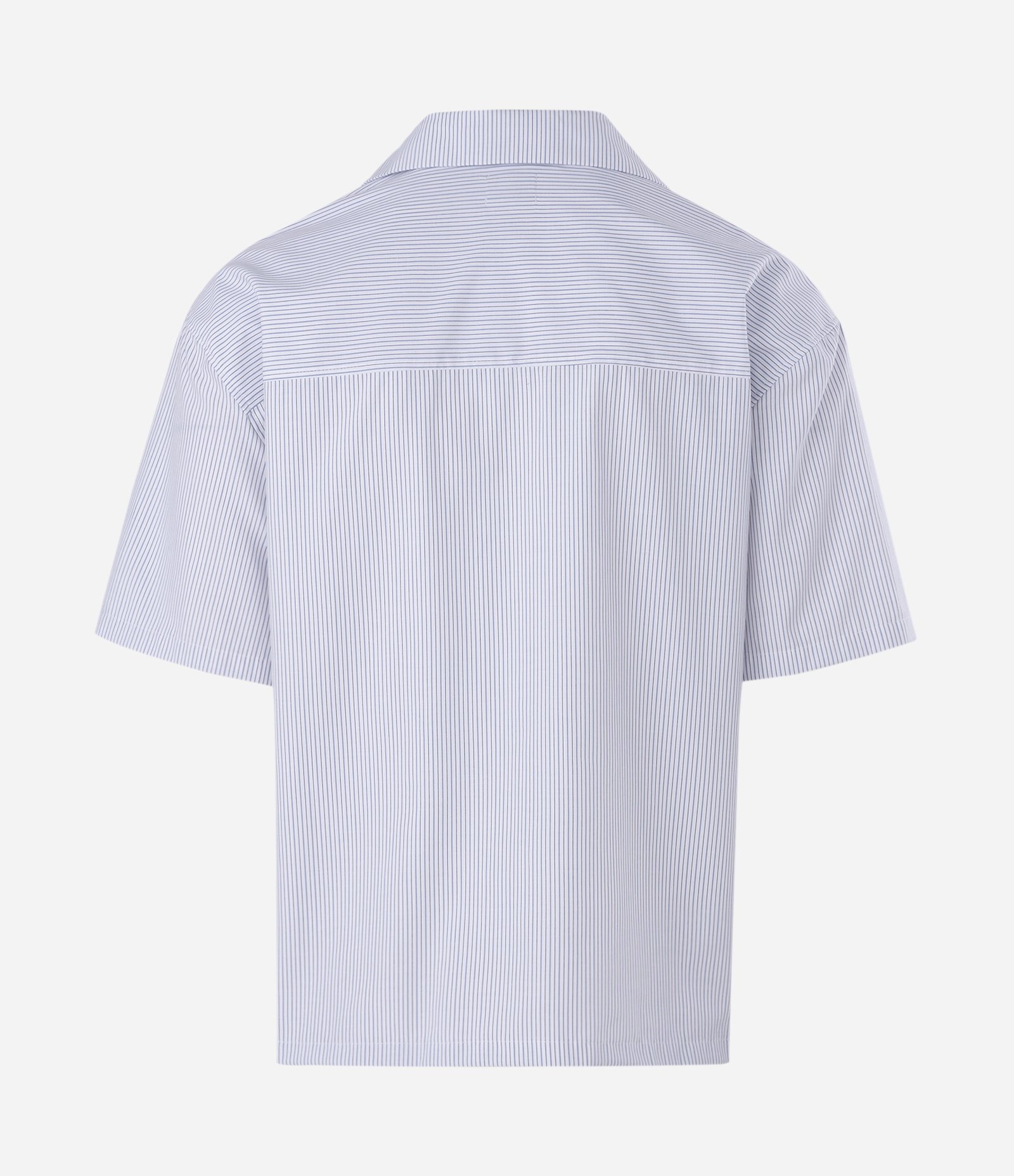 Camisa Boxy Manga Curta com Listras Finas Branco 2